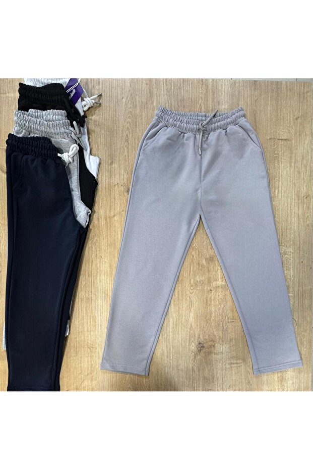 Elastic Comfortable Cut Pocketed Boys and Girls Unisex Sweatpants