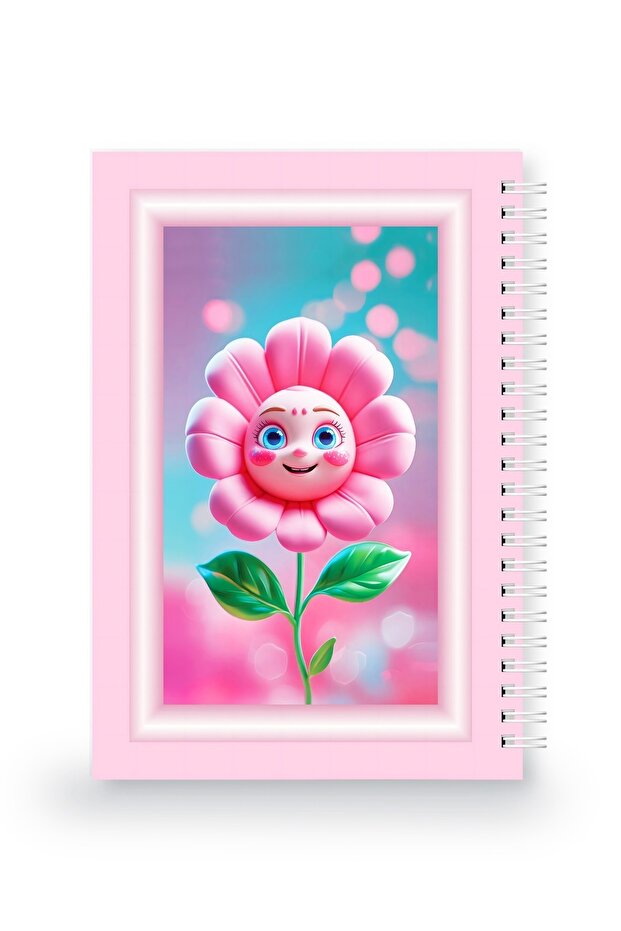 Gülen Çiçek 3 Boyutlu Spiralli Defter - 5