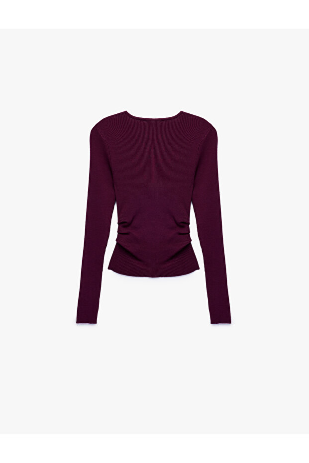 Langärmliger Basic-Strickpullover mit Rundhalsausschnitt - 4