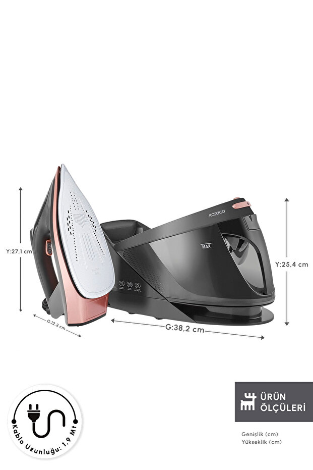 Vantuz Steammaster Buhar Kazanlı Ütü Black Rose 3000 W - 3