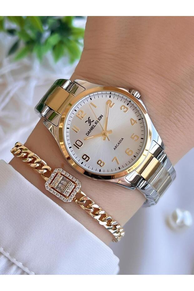Women's Wrist Watch+Bracelet with Numerals Dial 3 Atm Water Resistant 2 Years Warranty Kn047.Xx3