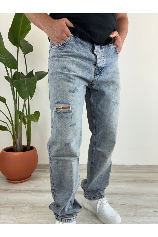 Men's Ripped Baggy Jeans Pantalon