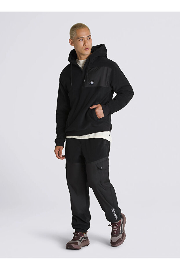 Siyah - Gri Erkek Lastikli Bel Normal Kalıp Eşofman Altı VN000HAWBLK1-MTE POLARTEC RELAXED F - 2