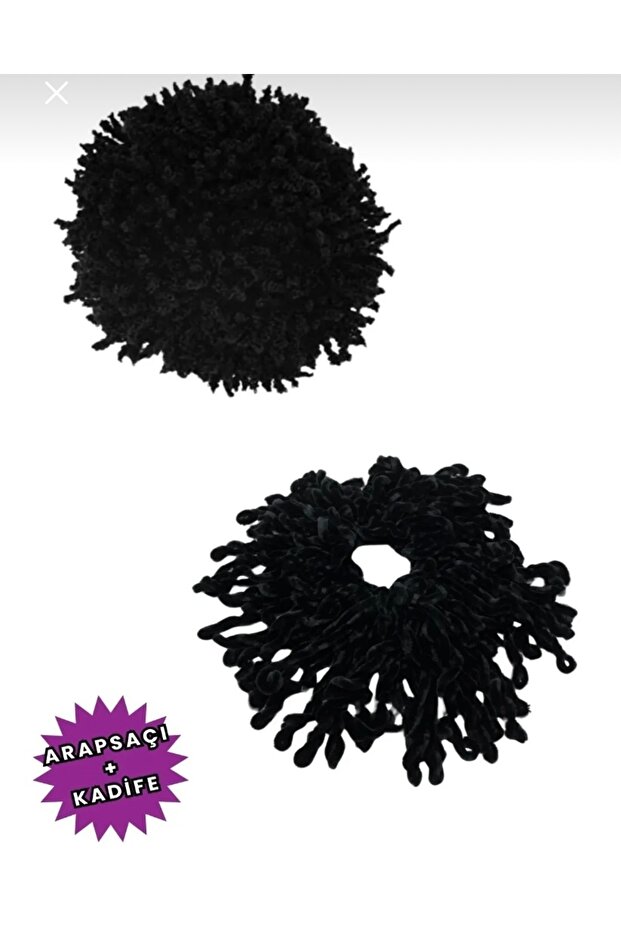 Arab Hair and Velvet Hijab Women's Full Bun Hairpin 2 Pieces