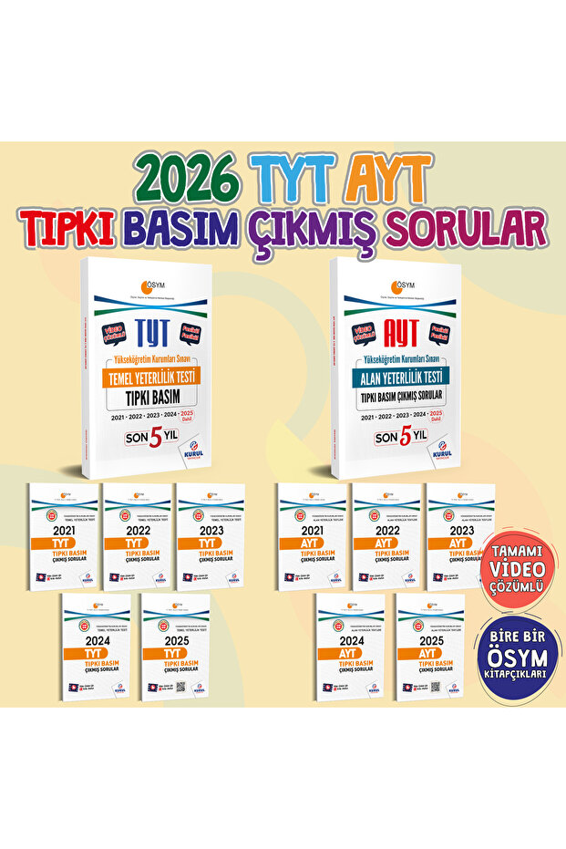 Kurul Yayıncılık 2026 Tyt Ayt Çıkmış Sorular Seti Son 5 Yıl Tıpkı Basım Fasikülleri Video Çözümlü