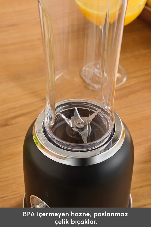 Retro Personal Kişisel Smoothie Blender Black - 7