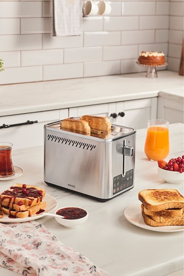 Color Touch Color Digital Display Inox Toaster 2 Slices Capacity 950 W