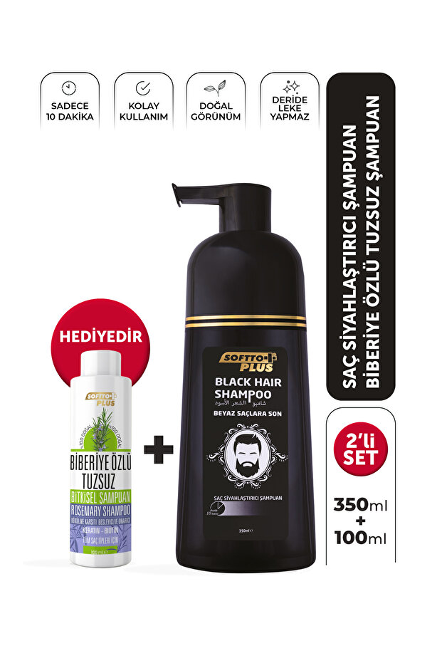 Kolay Kullanımı İle Saçları Boyayan Siyah Şampuan 350 ml - 1