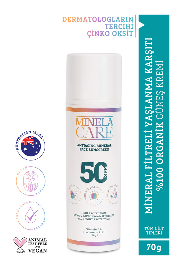 Vitamin C Anti-Blemish and Anti-Aging Mineral Filtered Spf50+ Sunscreen 70Gr