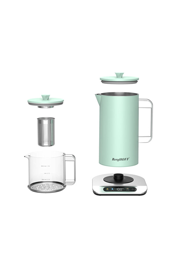 Mint Yeşil Retro Çay Makinesi 1,7 L, Şık ve Kullanışlı Tasarım - 2