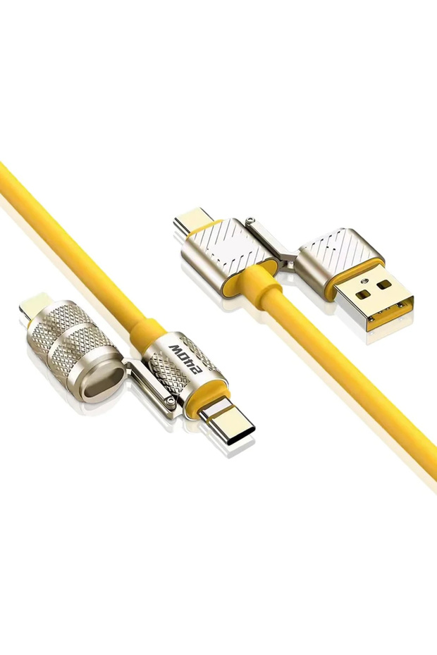 240W 4 in 1 USB C - Lightning PD QC 2 mt Telefon Tablet Notebook Silikon Hızlı Şarj Kablosu - 4