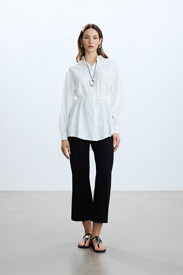 Siyah Flare Pantolon - 7
