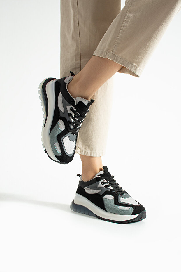 Nox Yüksek Taban Rahat Memory Foam Ortopedik İç Tabanlı Kadın Sneaker Spor Ayakkabı - 5