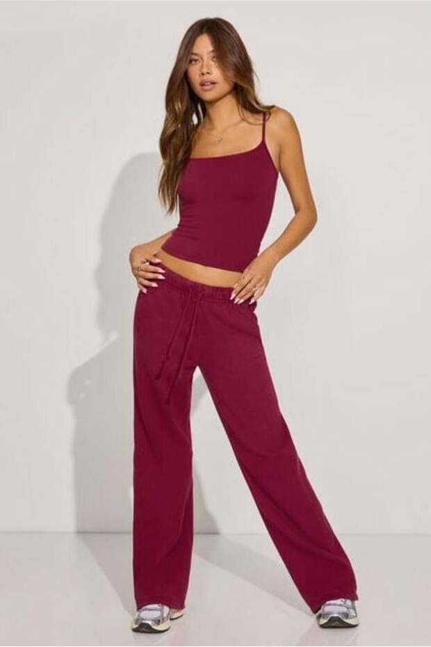 Bordo İnce Askılı Pamuklu Basic Atlet SH169 - 2