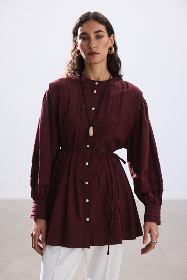 Bordo Ribbed Voile Shirt