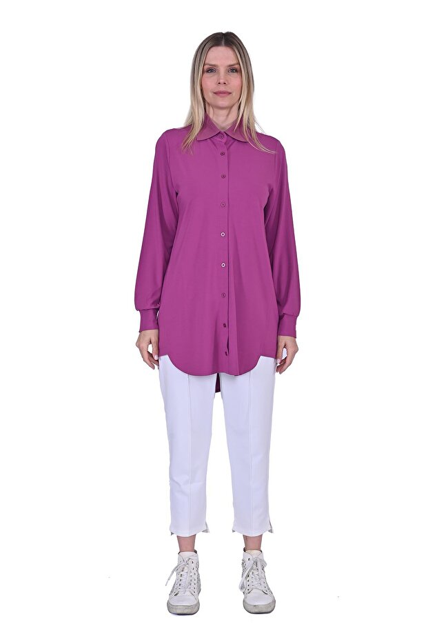 Modal Penye Gömlek MENEKŞE - 2