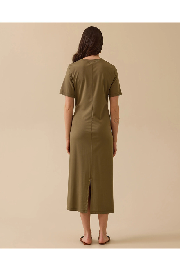 Seçil Günlük Elbise -251310020 Haki - 5