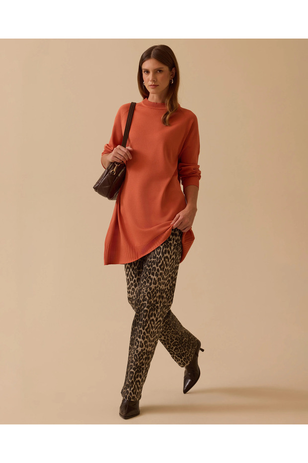 Uzun Kollu Basic Triko Tunik - 4