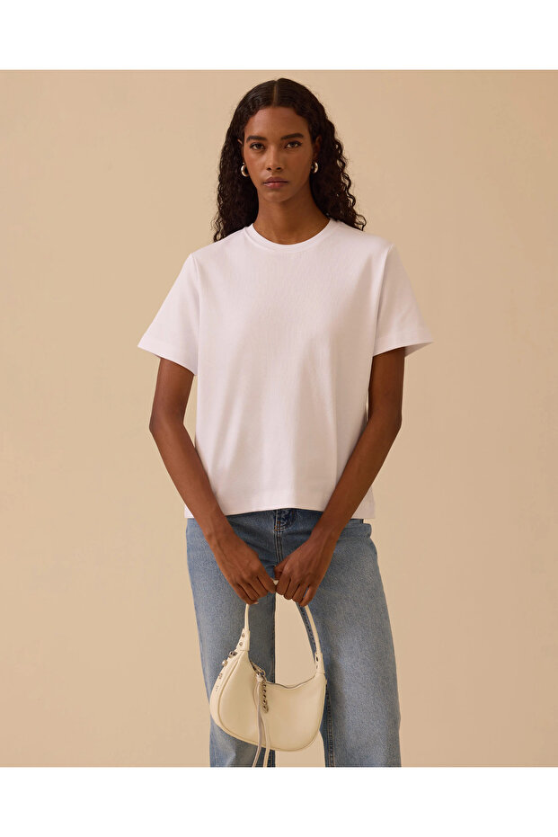 Kısa Kollu Basic Tişört - 1