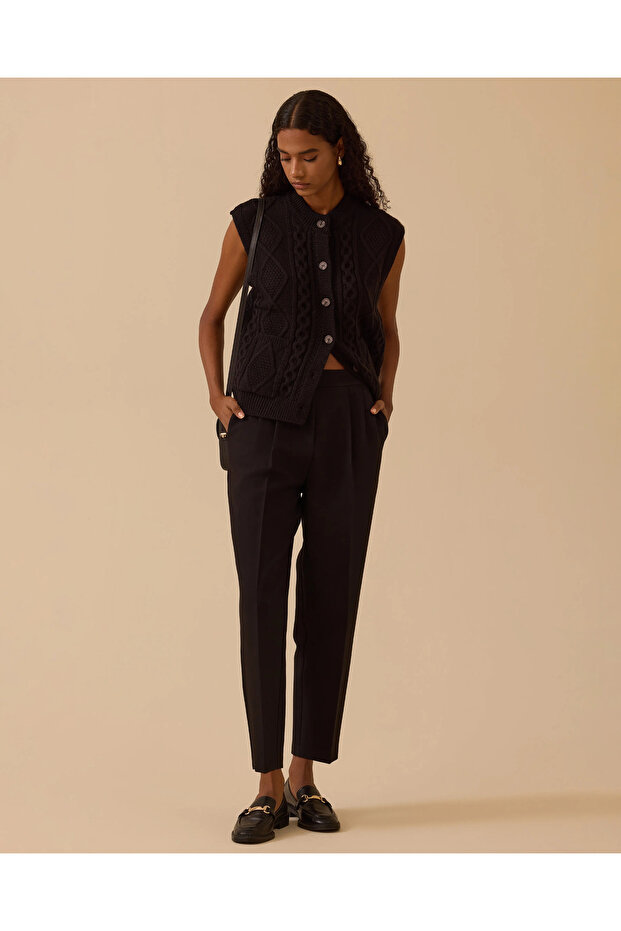 Moon Çift Pileli Bilek Boy Pantolon - 1