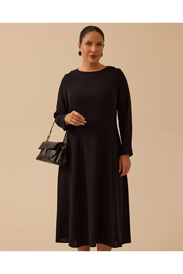 Φόρεμα Basic Midi Plus Size - 2