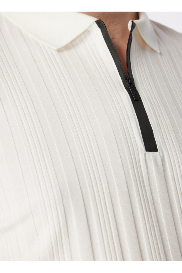 Ekru Erkek Basic Polo T-shirt - 5