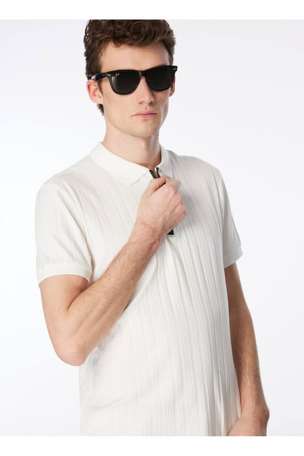 Ekru Erkek Basic Polo T-shirt - 4