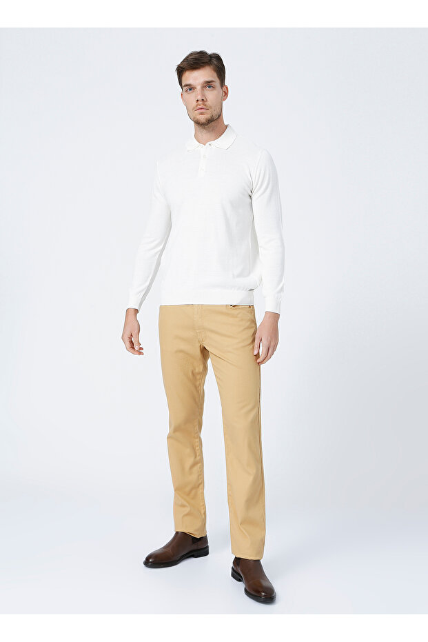 Normal Bel Boru Paça Regular Fit Deve Tüyü Erkek Pantolon 4A0121200062 - 1