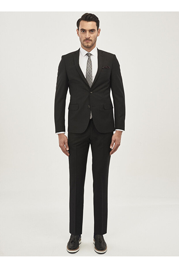 Altınyıldız Classic Normal Waist Slim Fit Black Men's Suit 4A3010000001