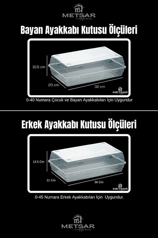20’li Set Şeffaf Ayakkabı Kutusu Erkek& Bayan– Ayakkabı Saklama Kutusu Düzenleyici Organizer - 2