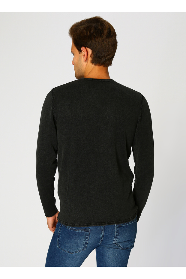 Siyah Düz Kazak - 5