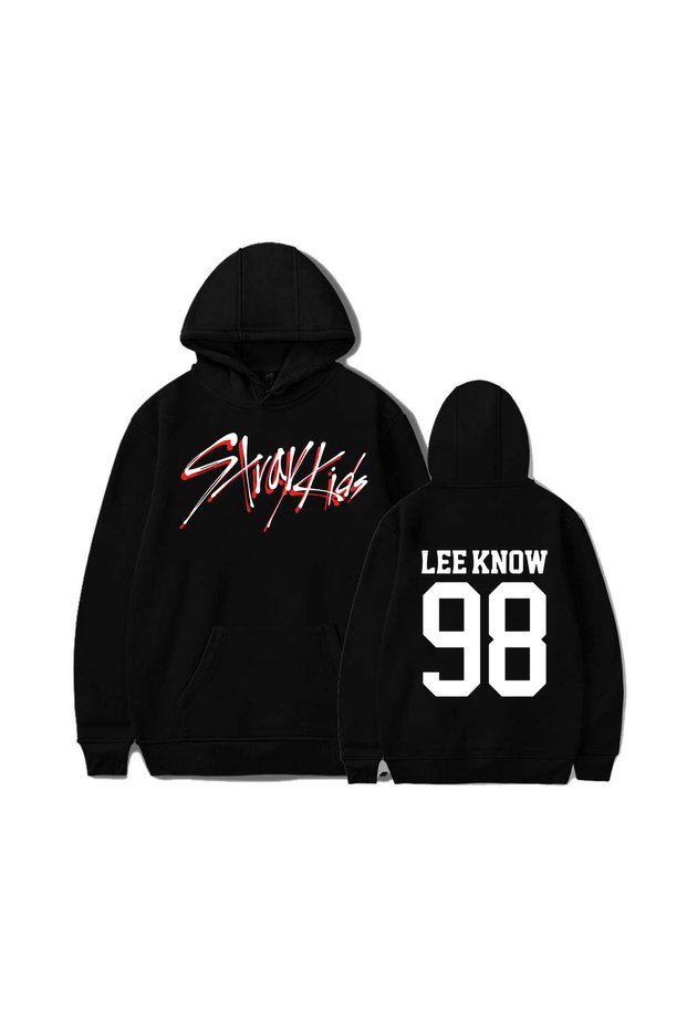 Lee Know Straykids Printed Hooded 3-Ply Quality Oversize Sweatshirt