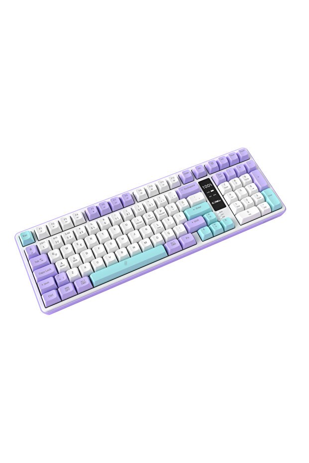 Luma Air Kablosuz 3 Modlu LCD Ekran 100 Tuş Membran Gaming & Ofis Klavyesi - 4