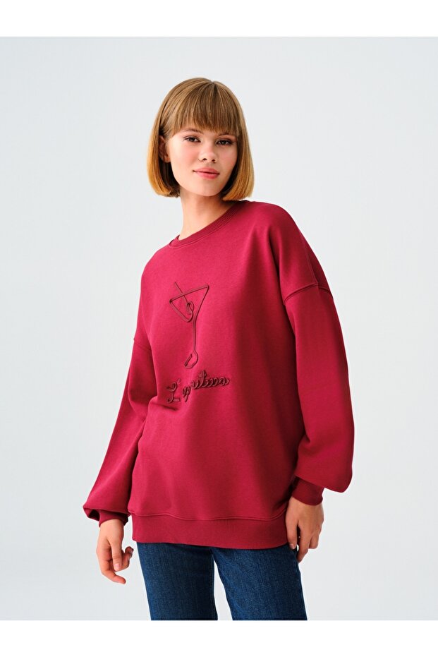 Oversize Kadın Sweatshirt - 1