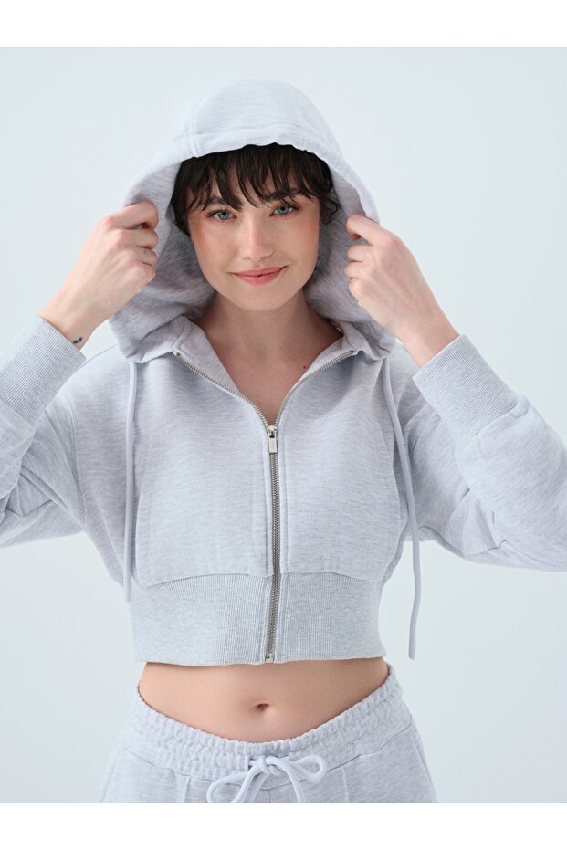 Crop Kadın Sweatshirt - 3