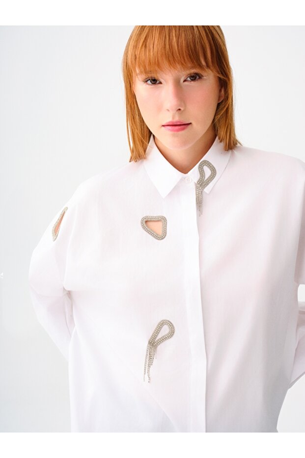 Oversize Kadın Gömlek U.kol - 4