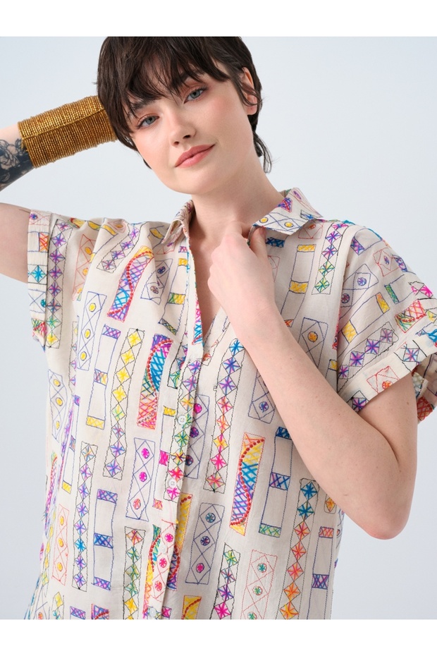 Oversize Kadın Bluz K.kol - 3