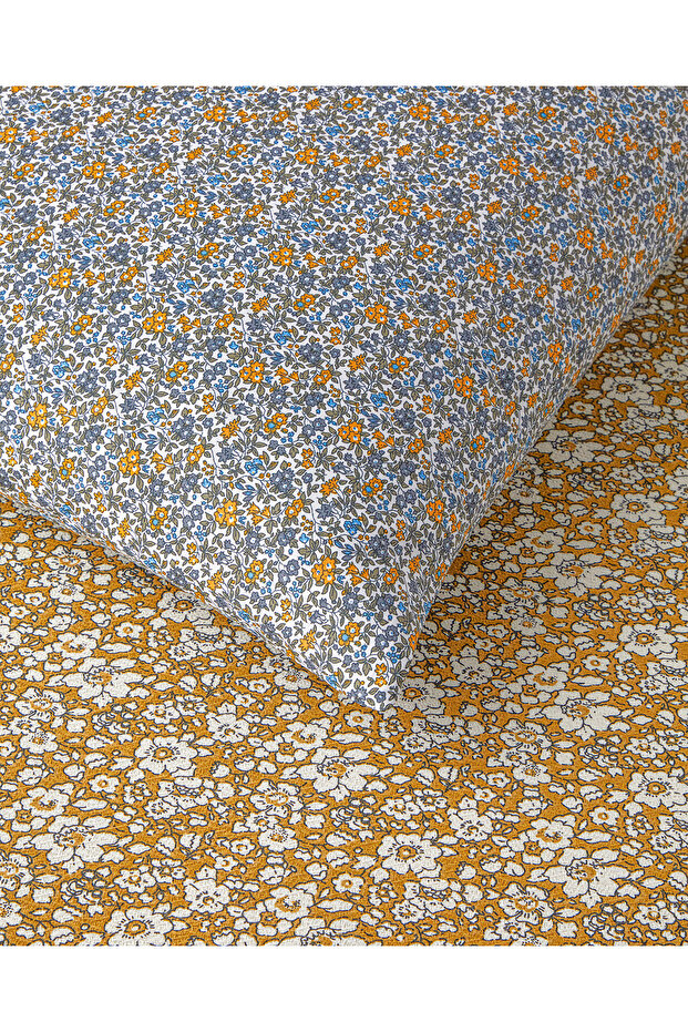 Spring Petal Baskılı Tek Kişilik Pike Takımı 150x220 cm Sarı - 4