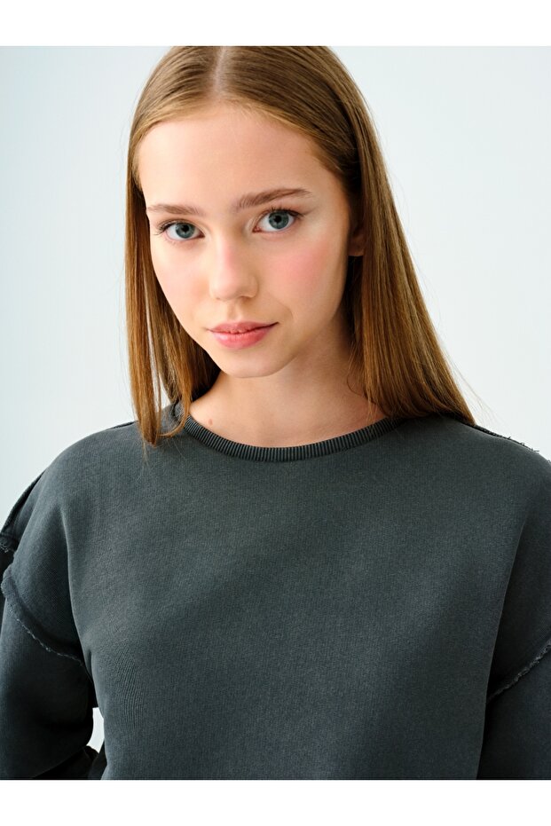 Crop Kadın Sweatshirt - 4