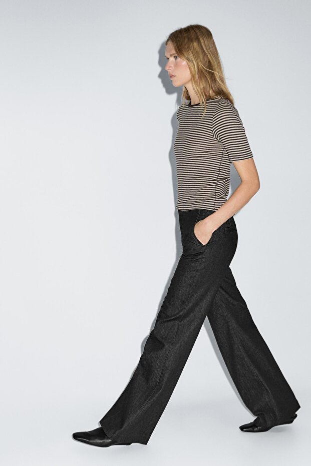 İspanyol paça yüksek bel jean - 3