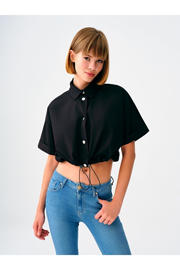 Long Crop Women's Shirt K.Sleeve