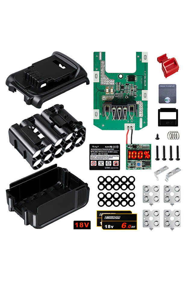 علبة بطارية DCB200 لجهاز Dewalt 18V 20V DIY 3Ah 6.0Ah DCB184 Shell Box مع BMS PCB Board شحن...