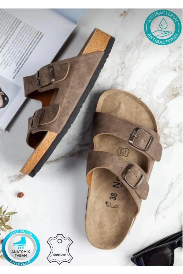 Madrid Unisex Orthopedic Footbed Double-Strap Buckled Slippers, Indoor & Outdoor