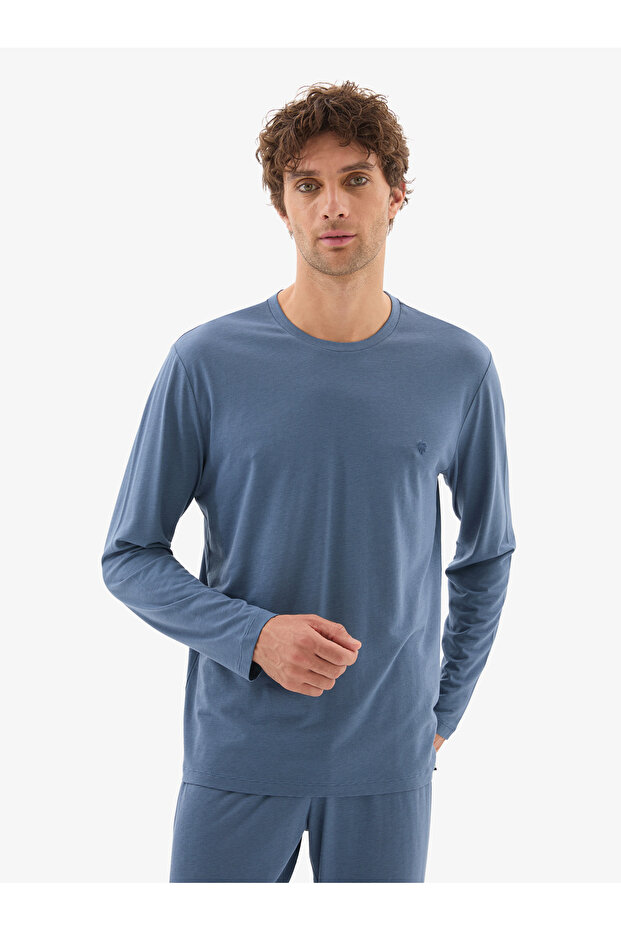 Erkek Pijama Takımı 40784 - Mavi - 1