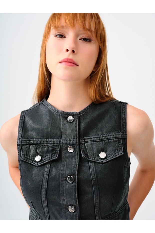 Slim Fit Kadın Yelek - 4