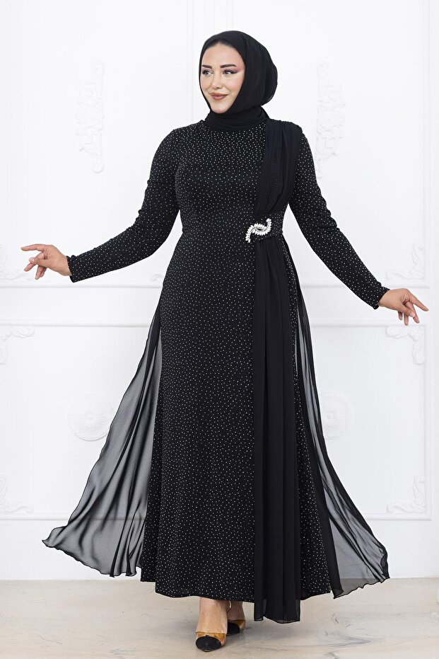 Nil Abiye Elbise Siyah - 1