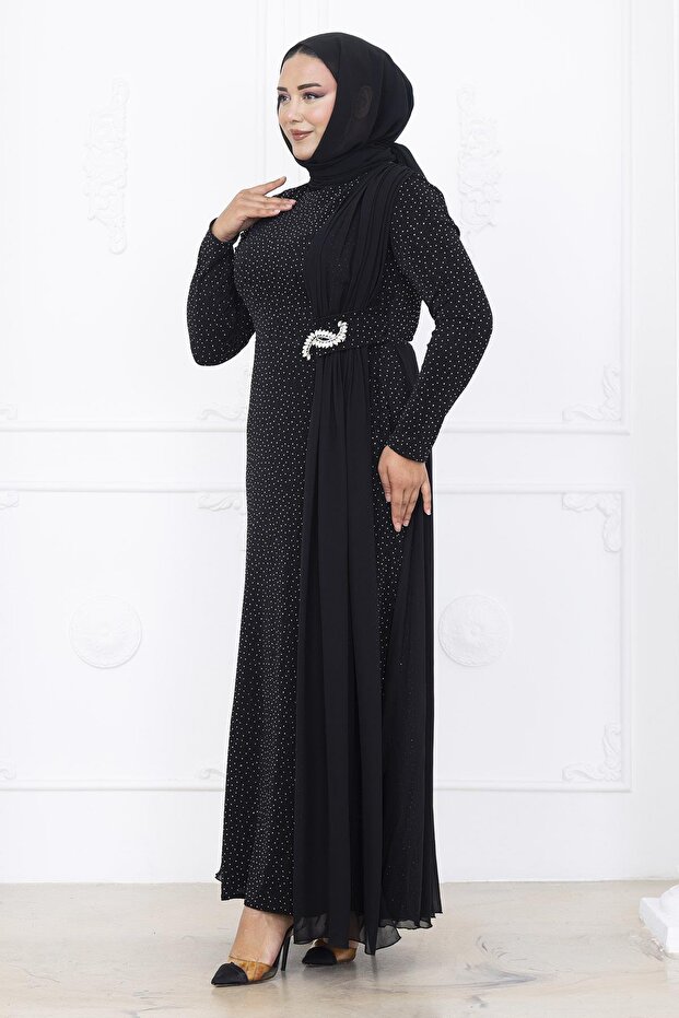 Nil Abiye Elbise Siyah - 3