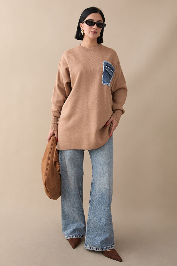 Kot Cepli Camel Triko Tunik - 3