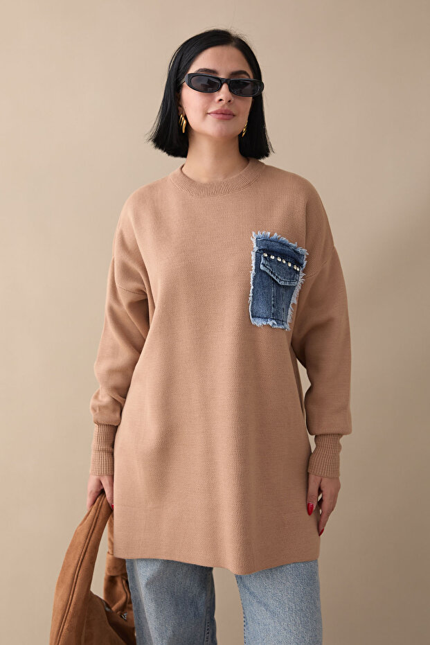 Kot Cepli Camel Triko Tunik - 4