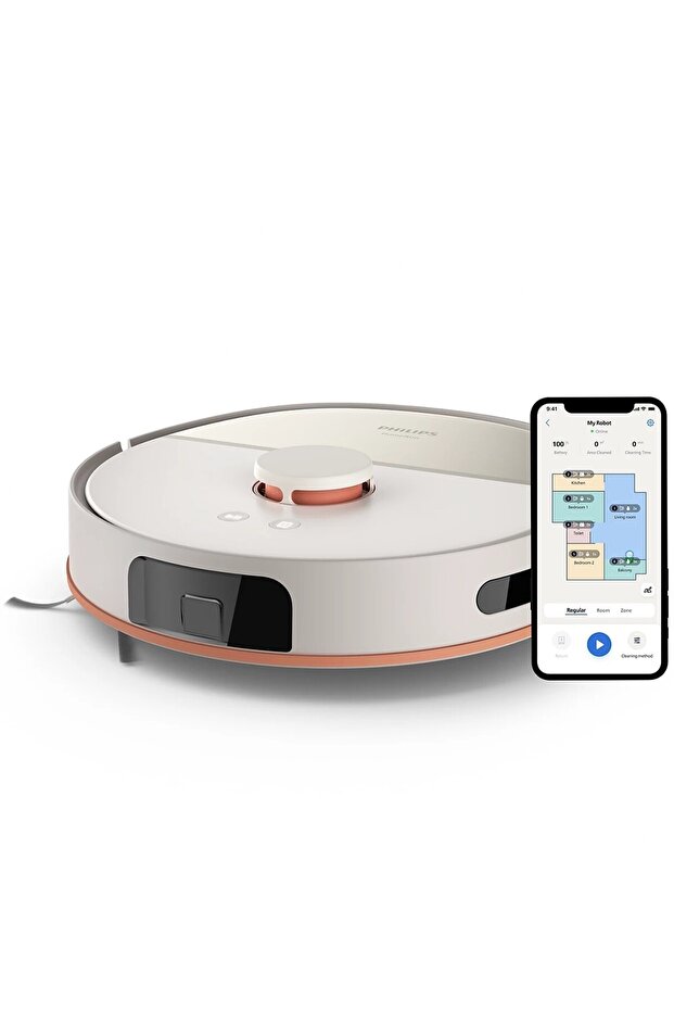 Philips 5000 Serisi Islak Kuru Robot Süpürge, Yüksek Emiş Gücü, Uzun Çalışma Süresi, Beyaz,XU5000/20